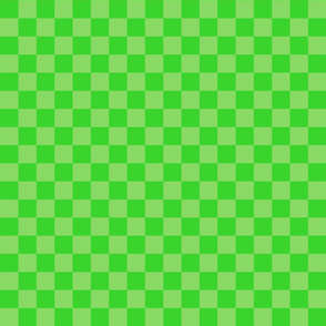 Checks - 1 inch (2.54cm) - Pale Green (#89DA65) and Green (#3AD42D)