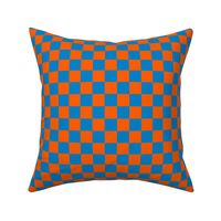 Checks - 1 inch (2.54cm) - Orange (#FF5F00) & Light Blue (#0081C8)
