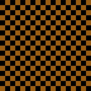 Checks - 1 inch (2.54cm) - Brown (#995E13) & Black (#000000)