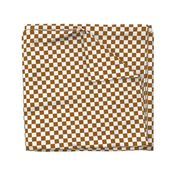 Checks - 1 inch (2.54cm) - Brown (#995E13) & White (#FFFFFF)
