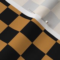 Checks - 1 inch (2.54cm) - Light Brown (#C6883D) & Black (#000000)