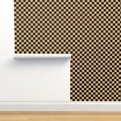 Checks - 1 inch (2.54cm) - Pale Brown (#E0B67C) & Black (#000000)