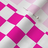 Checks - 1 inch (2.54cm) - Pink (#FF00AA) & White (#FFFFFF)