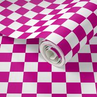 Checks - 1 inch (2.54cm) - Dark Pink (#CC0088) & White (#FFFFFF)