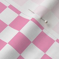 Checks - 1 inch (2.54cm) - Light Pink (#FBA0C6) & White (#FFFFFF)