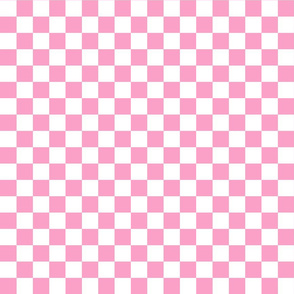 Checks - 1 inch (2.54cm) - Light Pink (#FBA0C6) & White (#FFFFFF)