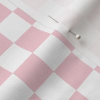 Checks - 1 inch (2.54cm) - Pale Pink (#F5CCD3) & White (#FFFFFF)