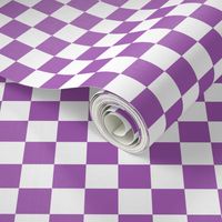 Checks - 1 inch (2.54cm) - White (#FFFFFF) & Light Purple (#A25BB1)