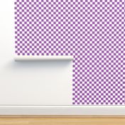 Checks - 1 inch (2.54cm) - White (#FFFFFF) & Light Purple (#A25BB1)