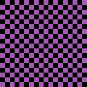Checks - 1 inch (2.54cm) - Black (#000000) & Light Purple (#A25BB1)