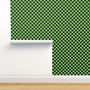 Checks - 1 inch (2.54cm) - Black (#000000) & Pale Green (#89DA65)