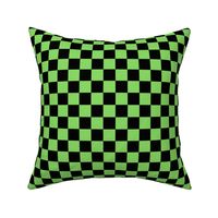 Checks - 1 inch (2.54cm) - Black (#000000) & Pale Green (#89DA65)