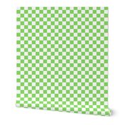 Checks - 1 inch (2.54cm) - White (#FFFFFF) & Green (#89DA65)