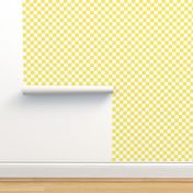Checks - 1 inch (2.54cm) - White (#FFFFFF) & Light Yellow (#F9EA62)