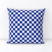 Checks - 1 inch (2.54cm) - White (#FFFFFF) & Dark Blue (#002398)