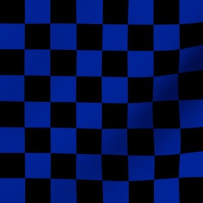 Checks - 1 inch (2.54cm) - Black (#000000) & Dark Blue (#002398)