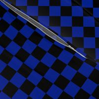 Checks - 1 inch (2.54cm) - Black (#000000) & Dark Blue (#002398)