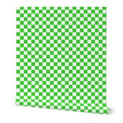 Checks - 1 inch (2.54cm) - White (#FFFFFF) & Light Green (#3AD42D)