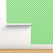 Checks - 1 inch (2.54cm) - White (#FFFFFF) & Light Green (#3AD42D)