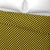 Checks - 1 inch (2.54cm) - Black (#000000) & Mid Yellow (#FFD900)