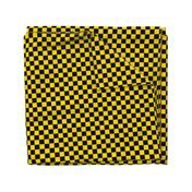 Checks - 1 inch (2.54cm) - Black (#000000) & Mid Yellow (#FFD900)