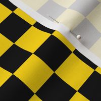 Checks - 1 inch (2.54cm) - Black (#000000) & Mid Yellow (#FFD900)