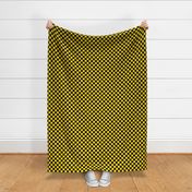 Checks - 1 inch (2.54cm) - Black (#000000) & Mid Yellow (#FFD900)