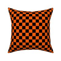 Checks - 1 inch (2.54cm) - Black (#000000) & Orange (#FF5F00)