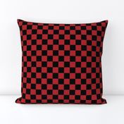 Checks - 1 inch (2.54cm) - Dark Red (#B1252C) & Black (#000000)