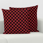 Checks - 1 inch (2.54cm) - Dark Red (#B1252C) & Black (#000000)