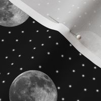 B&W moon and stars polkadot