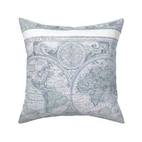 Blue Gray Antique World Map