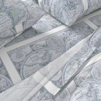 Blue Gray Antique World Map