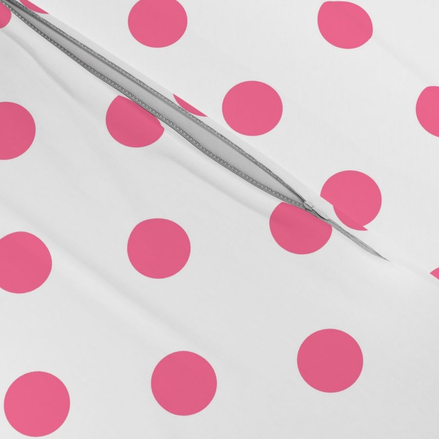 White with Pink Polka Dots