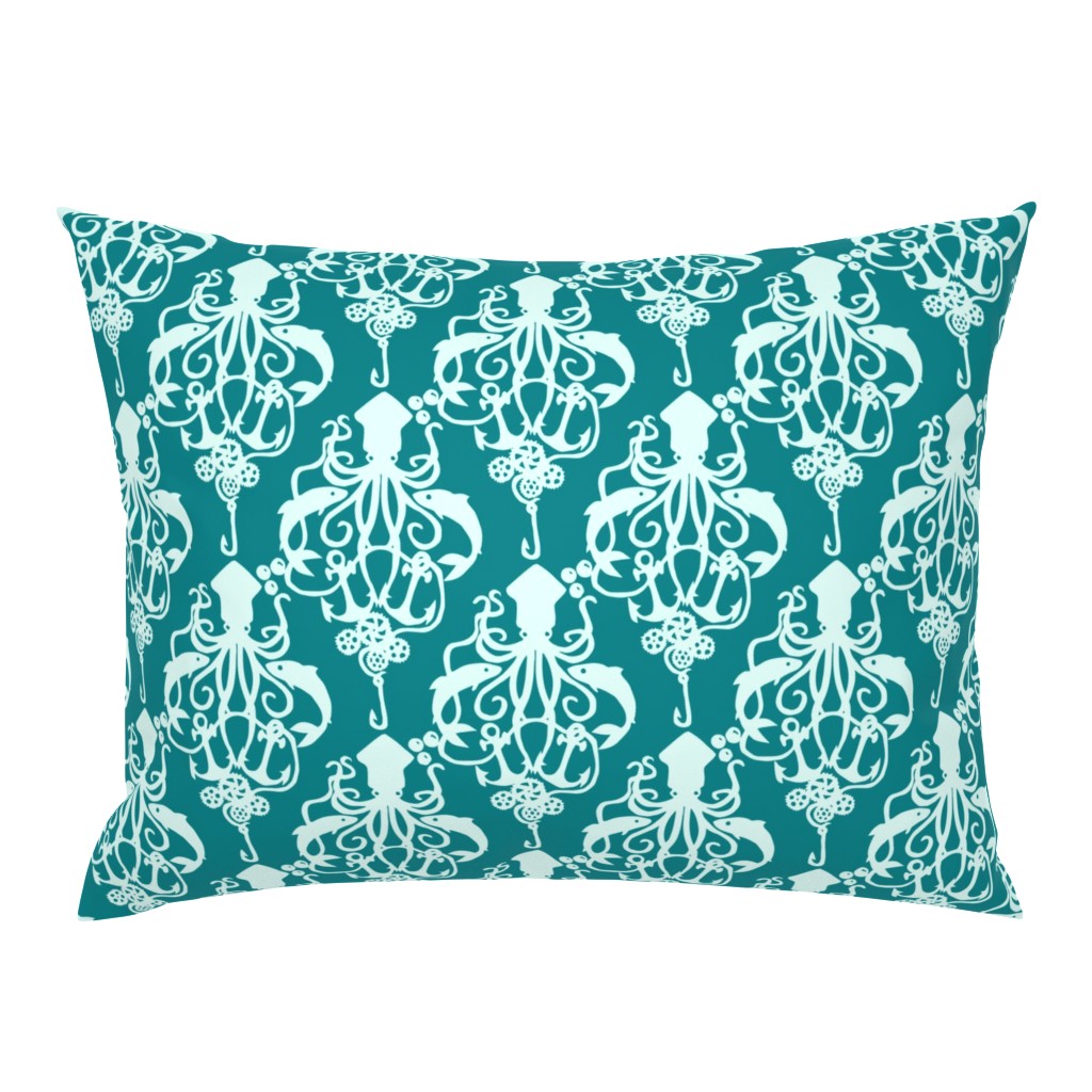 Squid Damask Deep Aqua