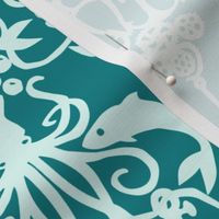 Squid Damask Deep Aqua