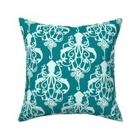 Squid Damask Deep Aqua