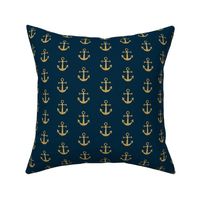 Anchors Aweigh in Gold Glitter on Navy / Mini