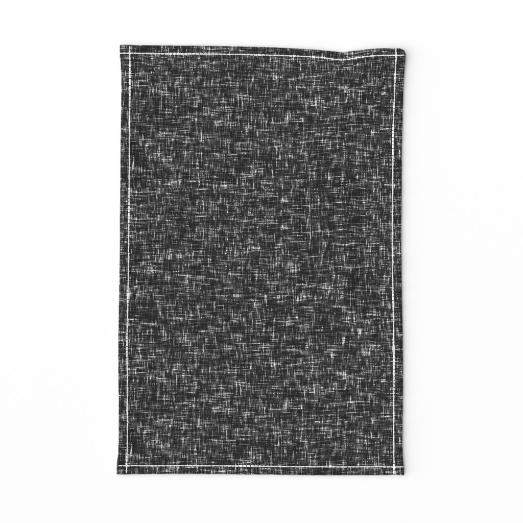 Sparse white on black tweedy linen-weave, LARGE by Su_G_©SuSchaefer