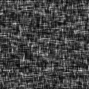 Sparse white on black tweedy linen-weave, LARGE by Su_G_©SuSchaefer