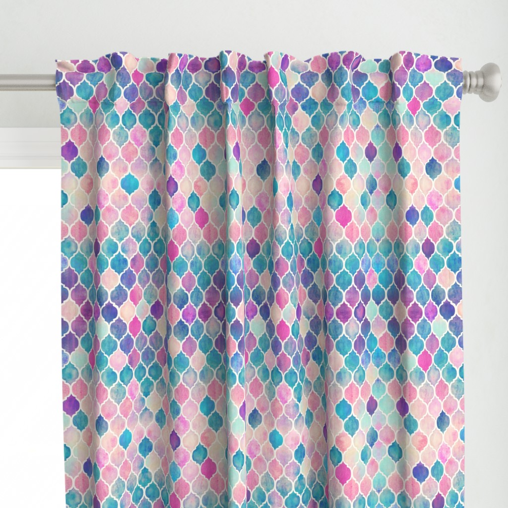 Rainbow Pastel Watercolor Moroccan Pattern