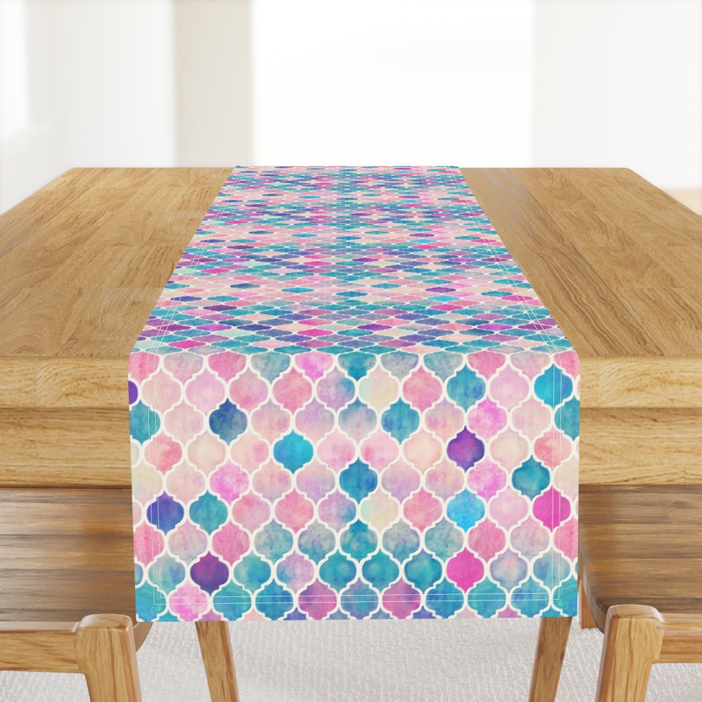 Rainbow Pastel Watercolor Moroccan Pattern