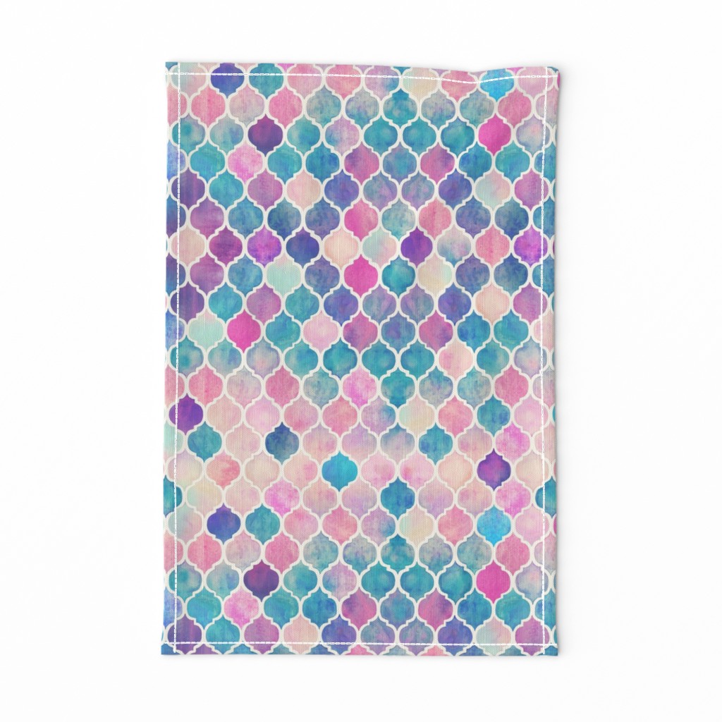 Rainbow Pastel Watercolor Moroccan Pattern