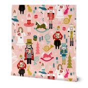 nutcracker ballet // nutcracker christmas fabric xmas holiday christmas ballet pink xmas holiday fabric