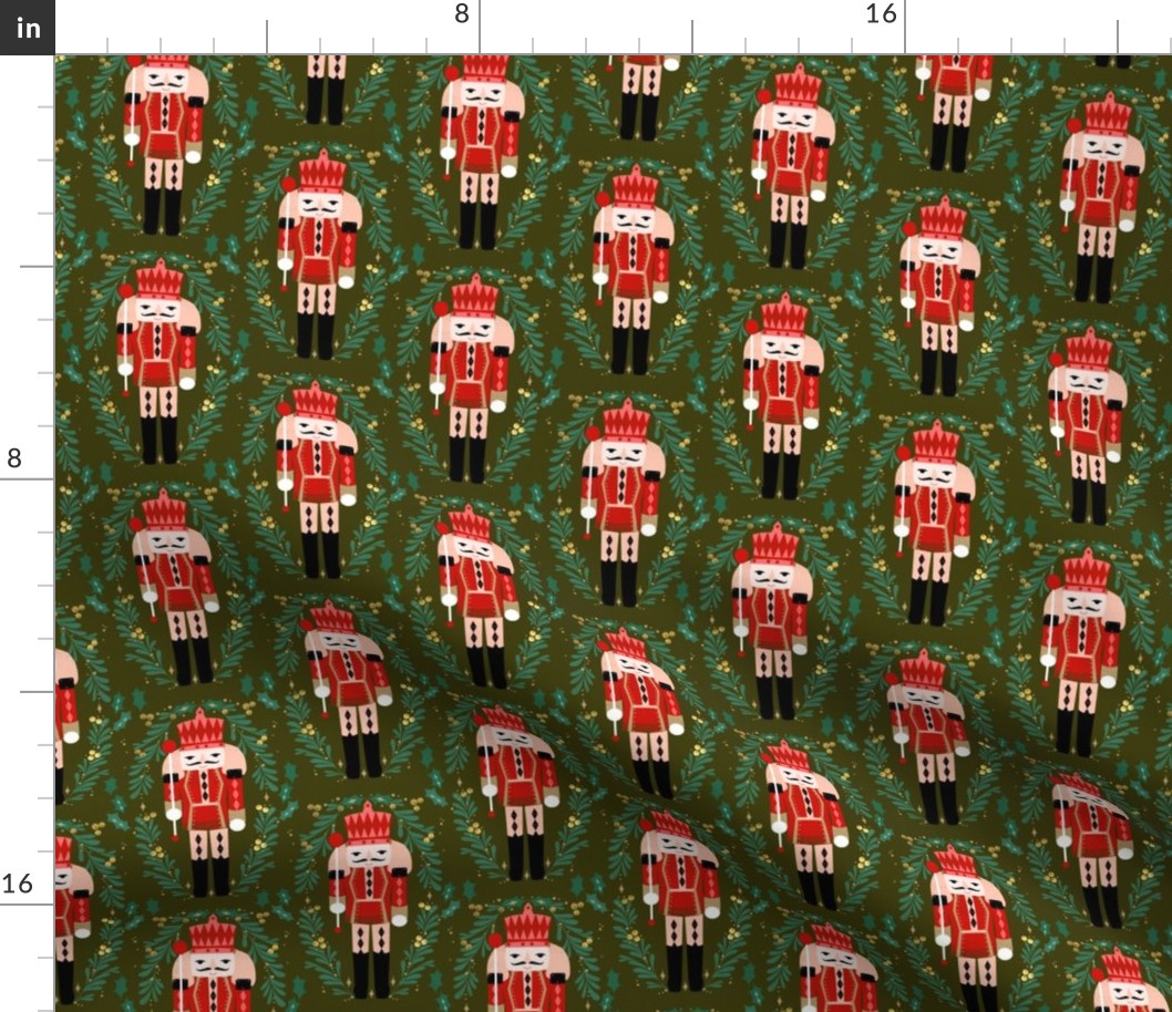 nutcracker // nutcracker ballet xmas holiday xmas christmas fabric red and green holiday design