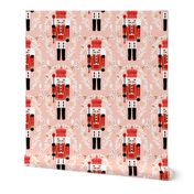 nutcracker fabric // pink and red nutcrackers holiday xmas christmas fabric christmas andrea lauren christmas fabric