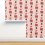 nutcracker fabric // pink and red nutcrackers holiday xmas christmas fabric christmas andrea lauren christmas fabric