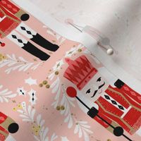 nutcracker fabric // pink and red nutcrackers holiday xmas christmas fabric christmas andrea lauren christmas fabric