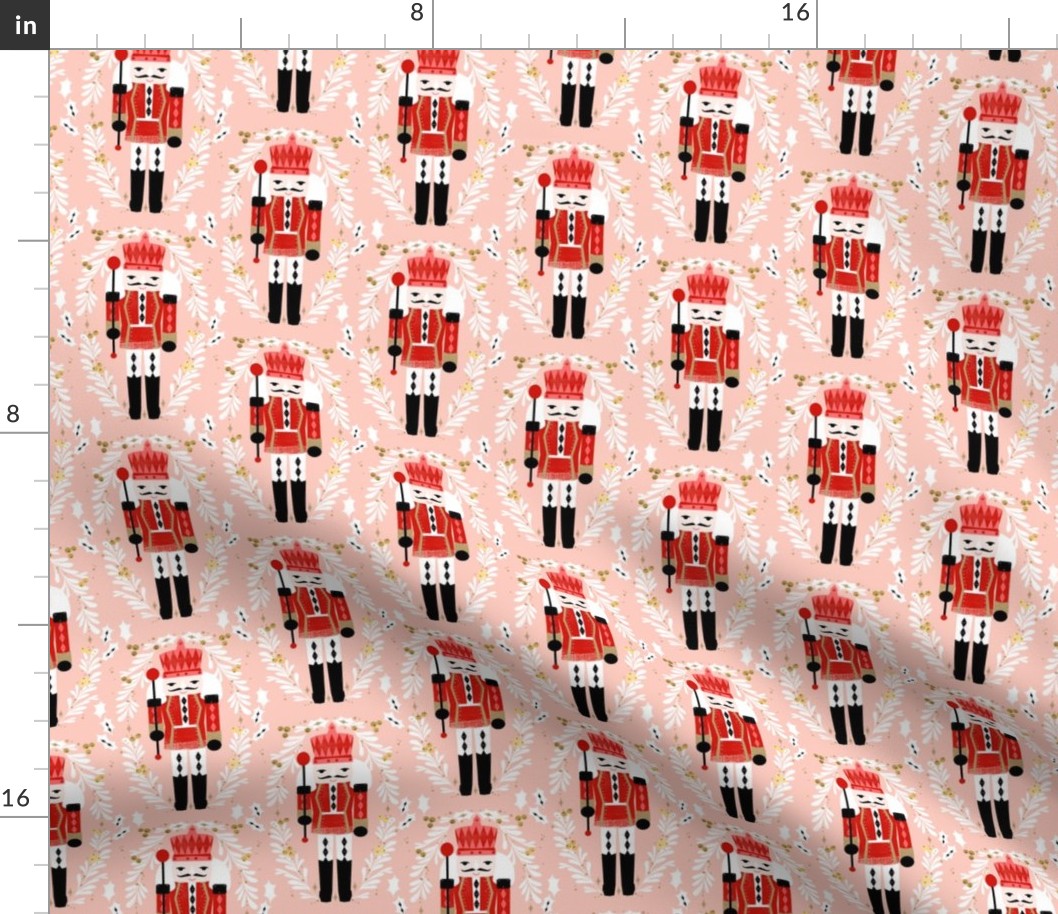 nutcracker fabric // pink and red nutcrackers holiday xmas christmas fabric christmas andrea lauren christmas fabric