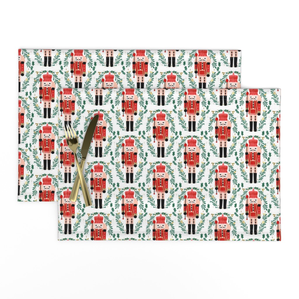 nutcracker // xmas holiday christmas fabric red and green nutcrackers fabric by andrea lauren